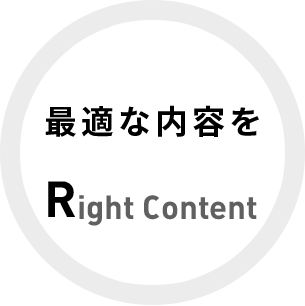 最適な内容を　Right Content